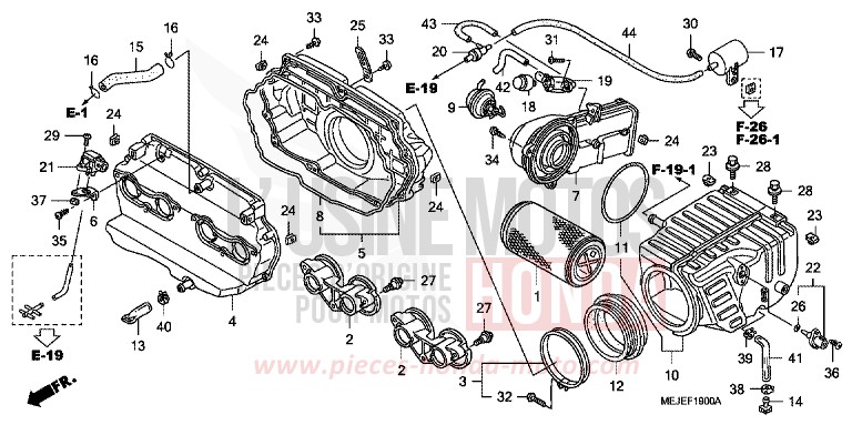LUFTFILTER von CB1300 Super Bold'or ABS DARKNESS BLACK METALLIC (NH463F) von 2007